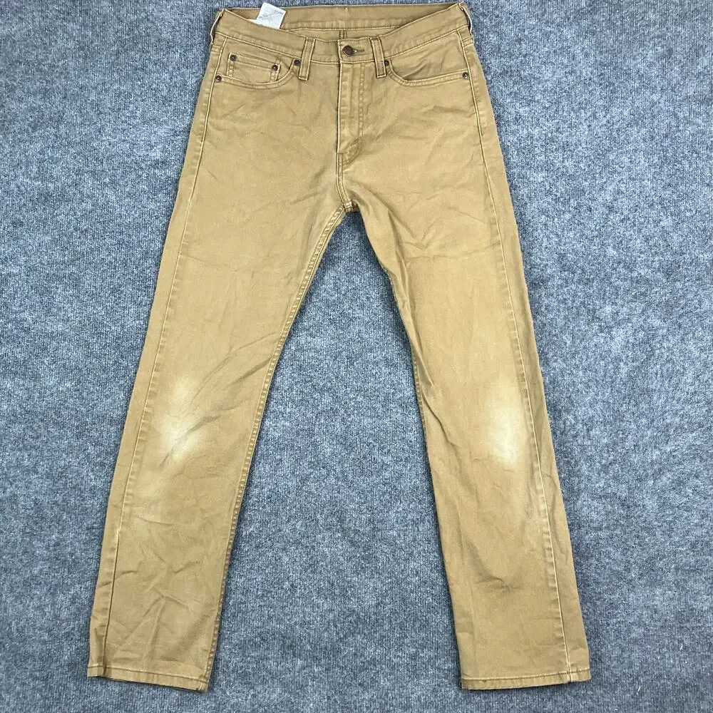 Levi's 513 Jeans Mens‎ Size 31x32 Tan Khaki Slim Straight Fit Stretch Casual